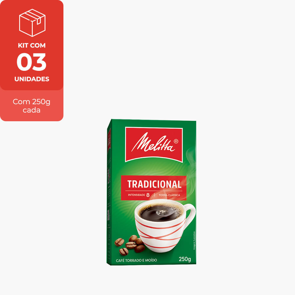 Kit Café Tradicional Melitta Vácuo 250G Com 3 Unidades Melitta lojamelitta